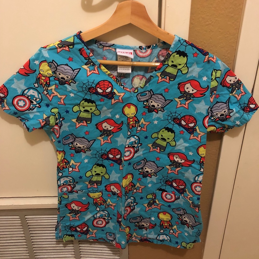 Nurse cartoon scrub top size S